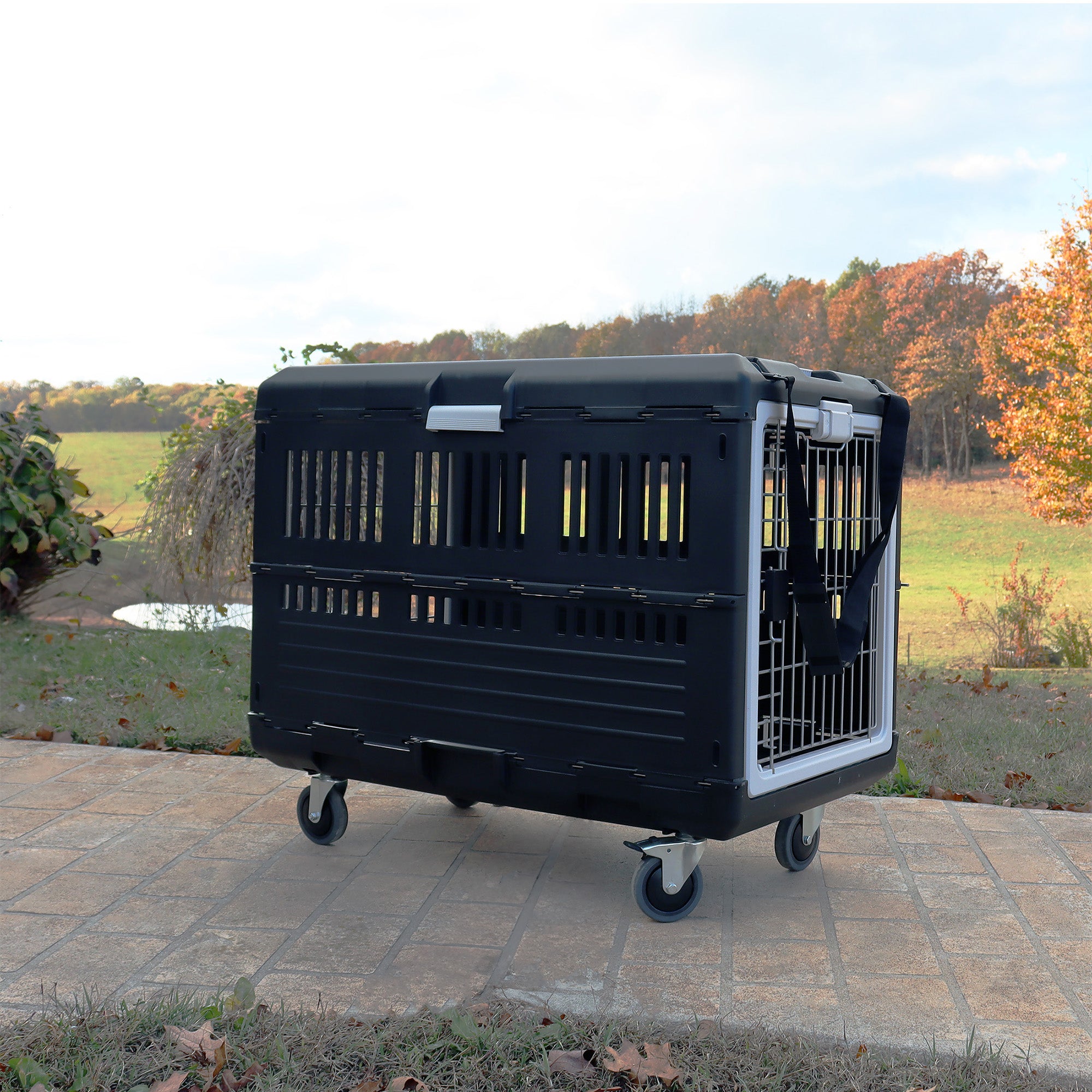 Mirapet Collapsible Pet Carrier & Crate for Large Dogs & Cats w/ Travel Kit, 35"
