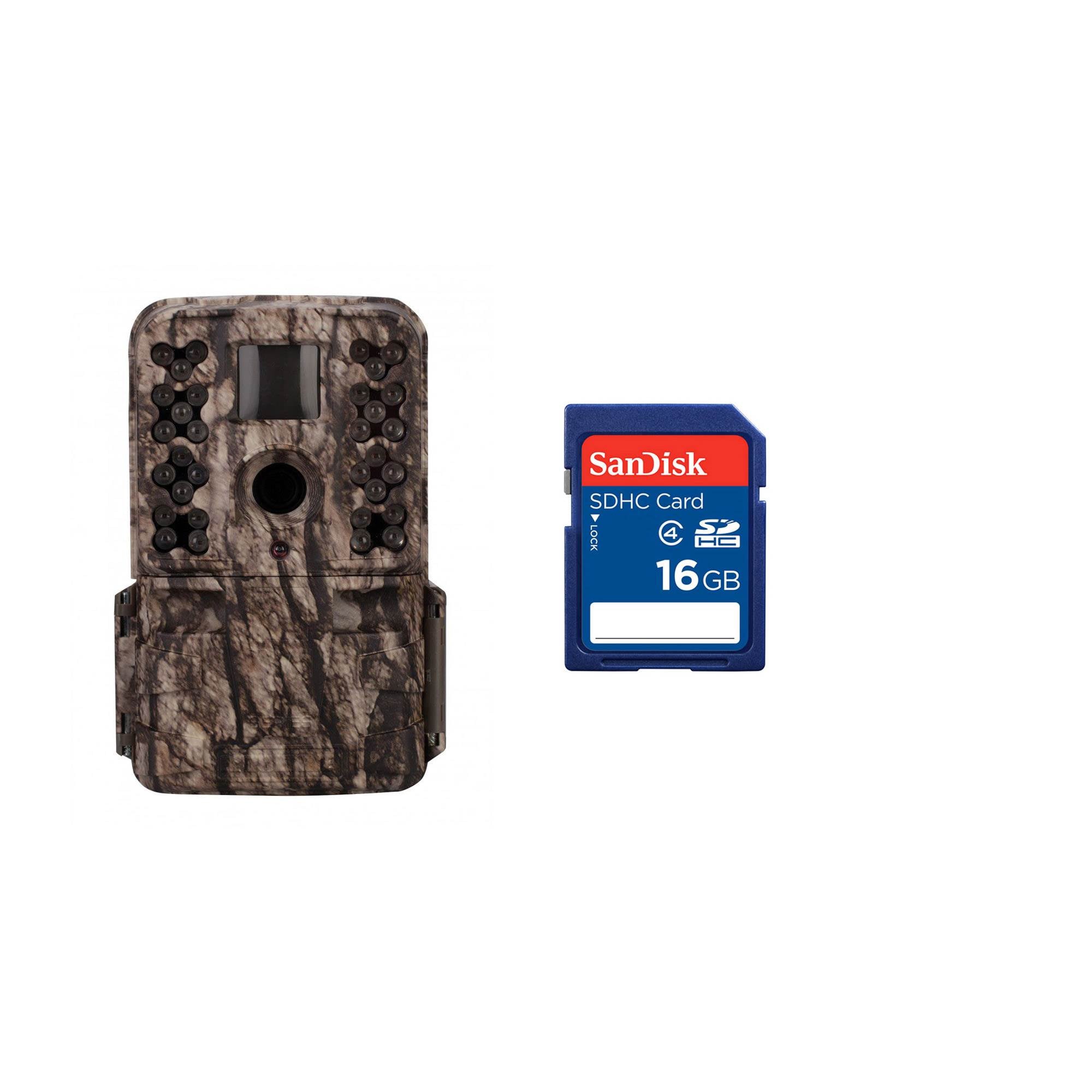 Moultrie M-50 20MP Low Glow Infrared Game Trail Camera, Camo + 16GB SD Card