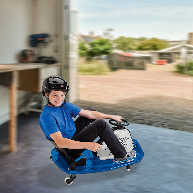 Razor High Torque Motorized Drifting Crazy Cart with Drift Bar for Adults, Blue