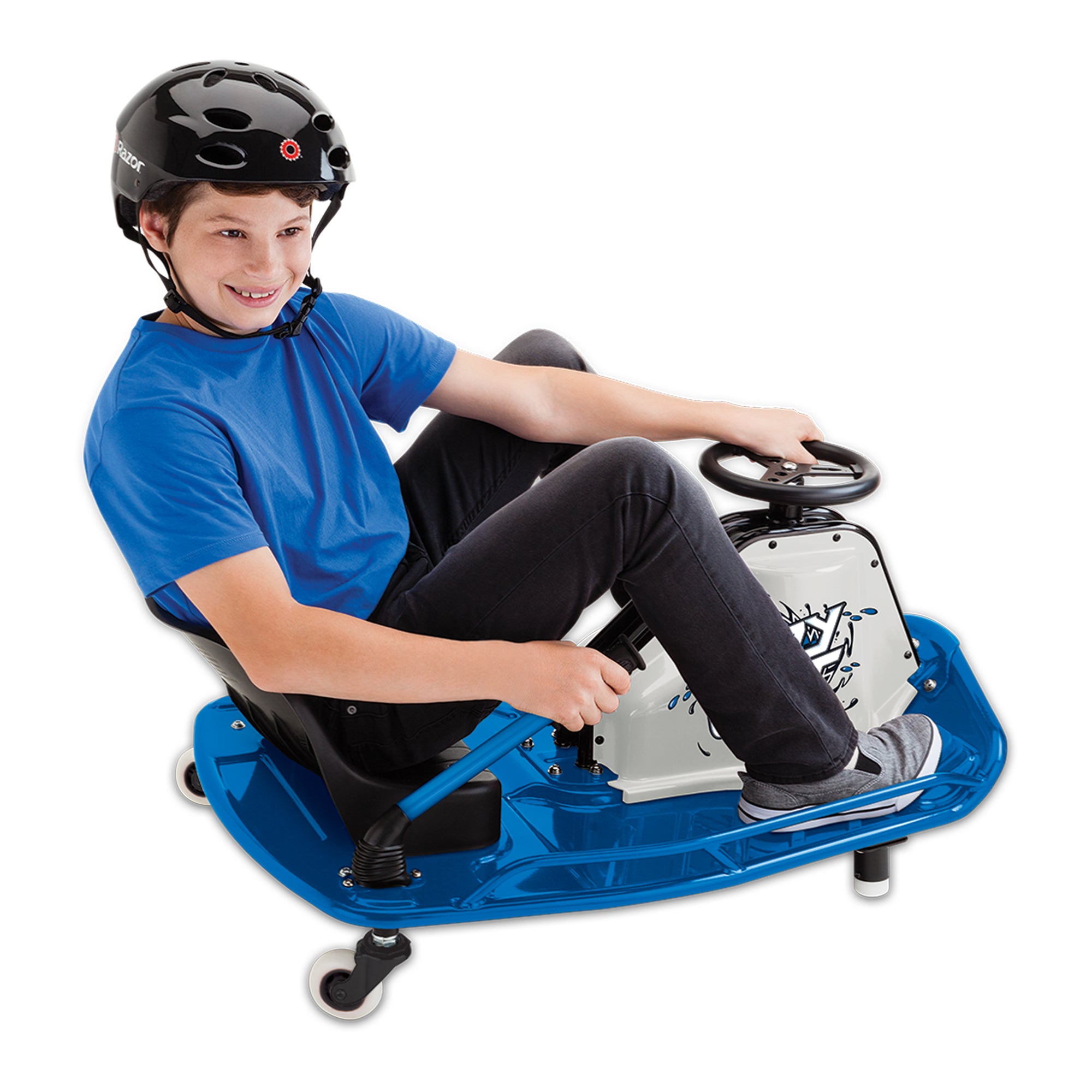 Razor Electric Bucket Seat High Torque Motor Drifting Crazy Cart, Blue (Used) - VMInnovations