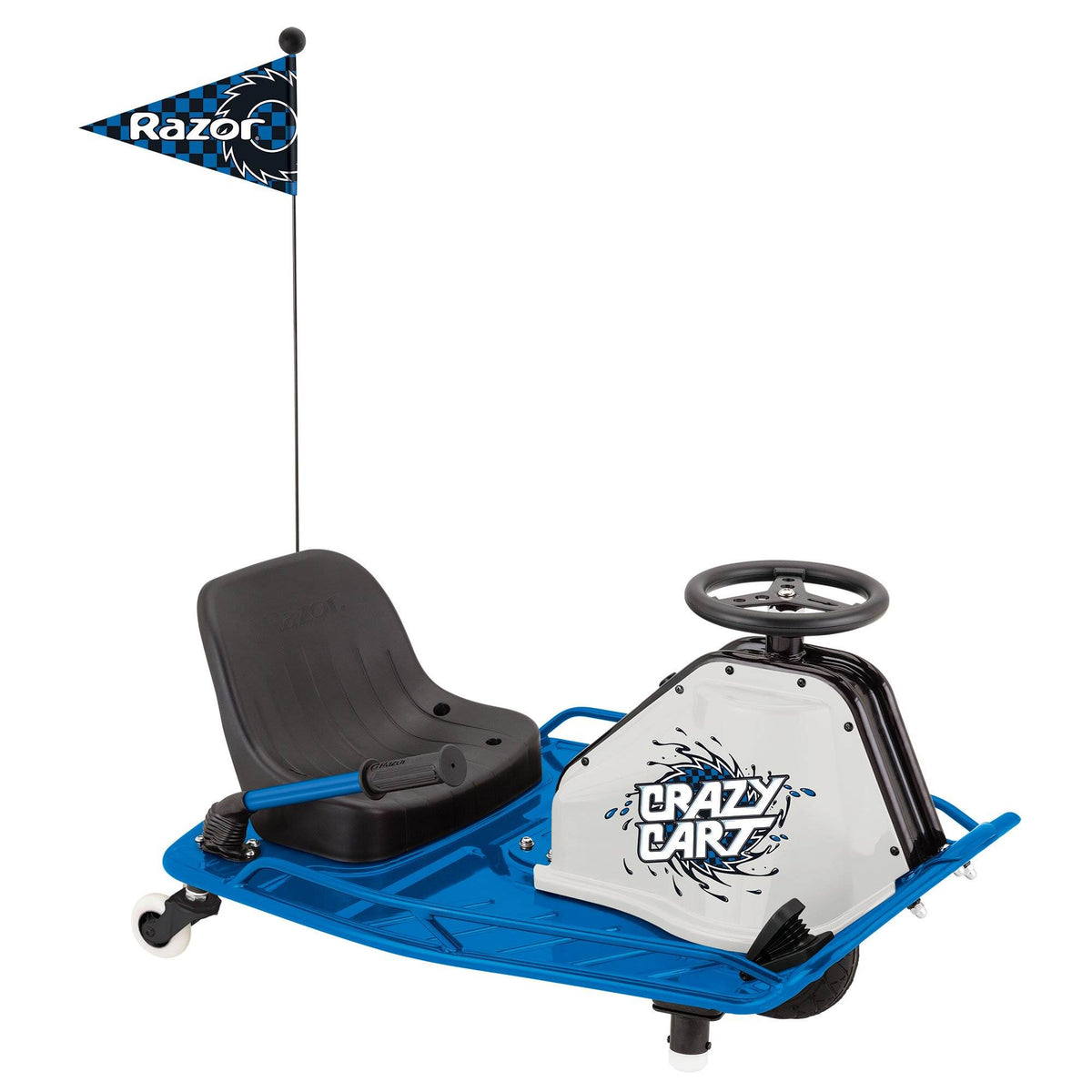 Razor High Torque Motorized Drifting Crazy Cart w/ Drift Bar, Blue/Red (2 Pack)