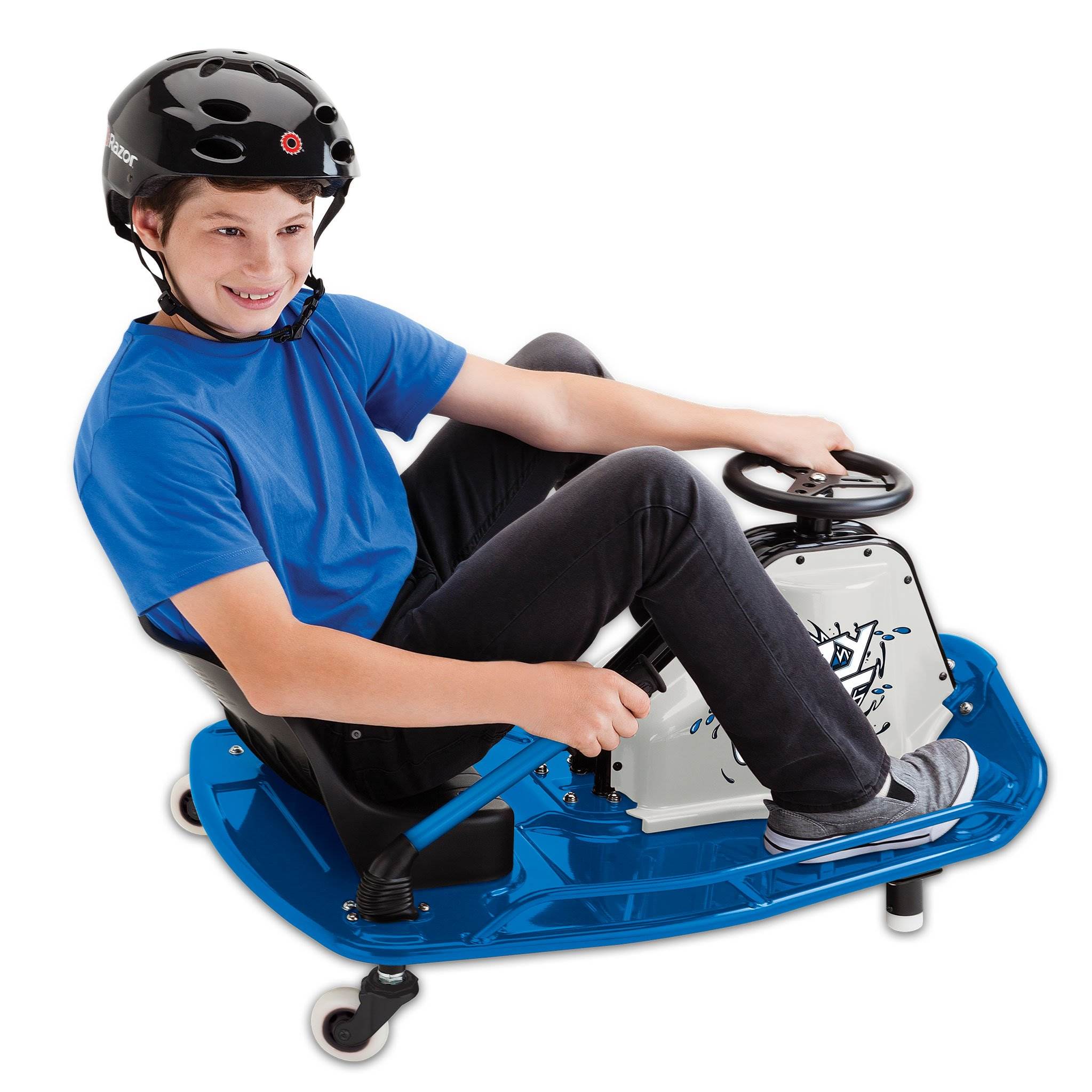 Razor High Torque Motorized Drifting Crazy Cart w/ Drift Bar, Blue/Red (2 Pack)