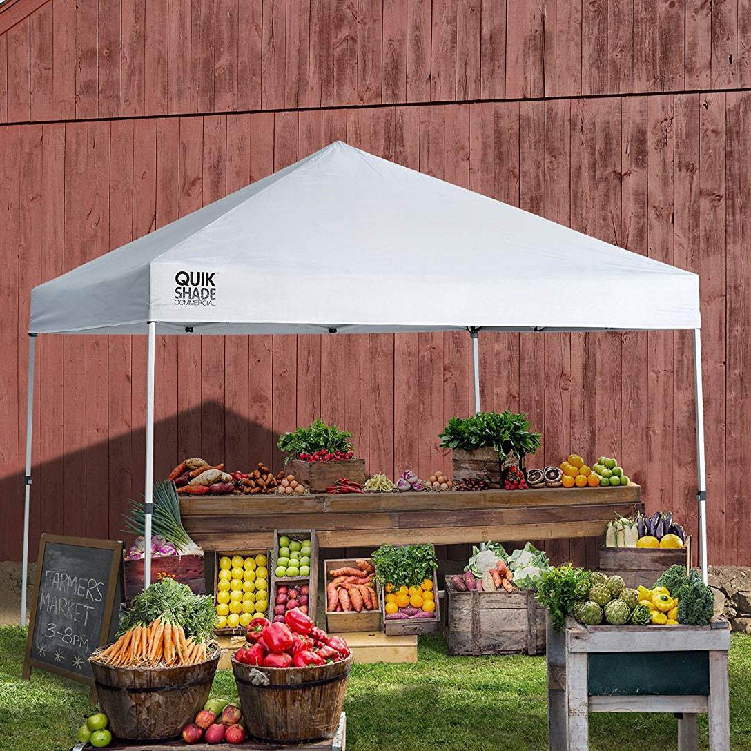 ShelterLogic C100 10 x 10 Foot Straight Leg Pop Up Canopy, White (Open Box) - VMInnovations