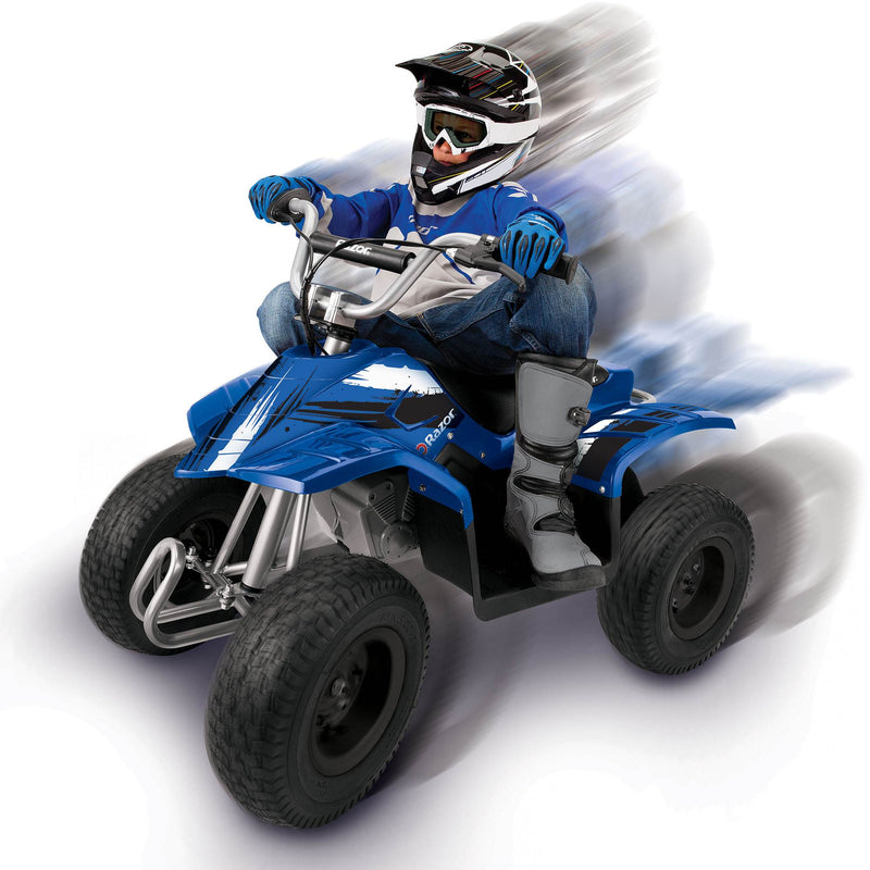 Razor Kids Electric Off Road Mini Dirt Quad Bike 4 Wheeler ATV 24 Volt, Blue