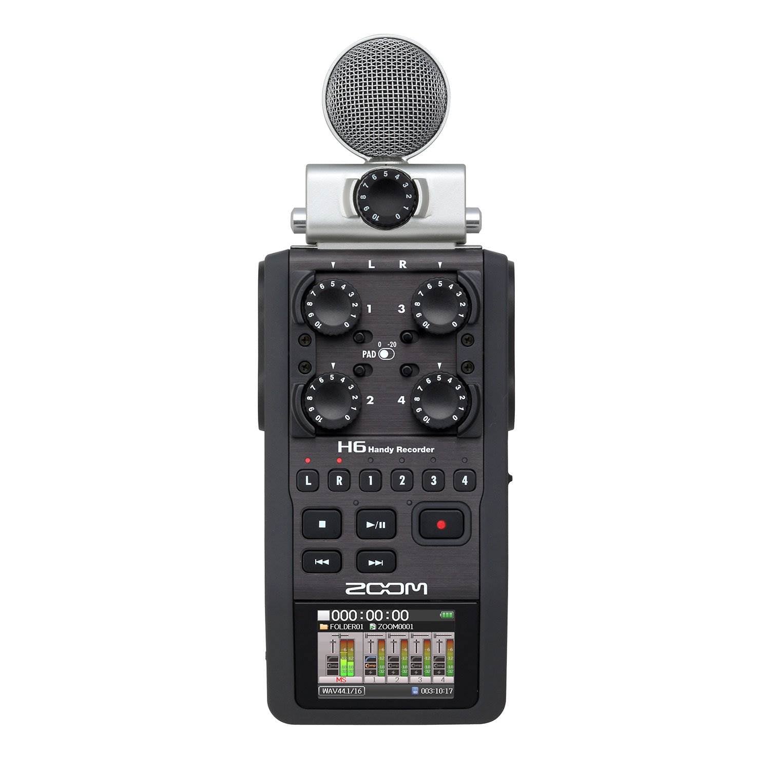Zoom H6 Portable Handy Interchangeable Digital Audio Recorder System