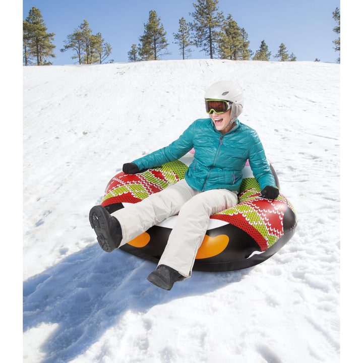 H2OGO! Snow 48 x 46.50 Inch Peyton the Penguin Inflatable Winter Snow Tube Sled - VMInnovations