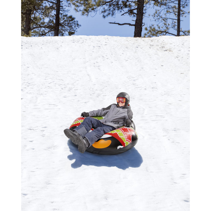 H2OGO! Snow 48 x 46.50 Inch Peyton the Penguin Inflatable Winter Snow Tube Sled - VMInnovations