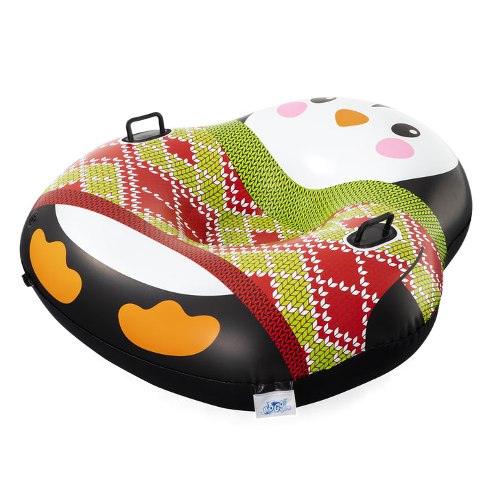 H2OGO! Snow 48 x 46.50 Inch Peyton the Penguin Inflatable Winter Snow Tube Sled - VMInnovations