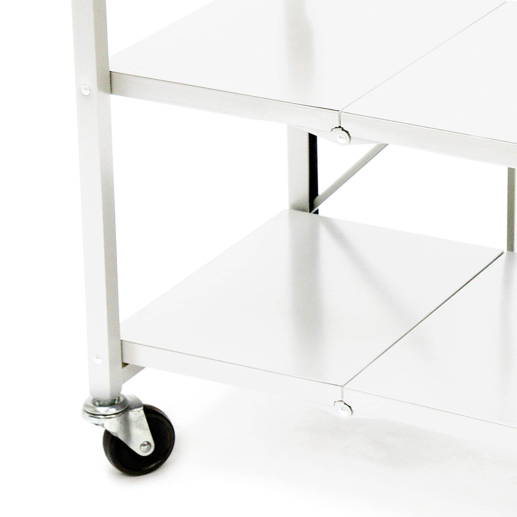 Origami Foldable Wheeled Solid Wood Top Kitchen Island Bar Cart, White (Used) - VMInnovations