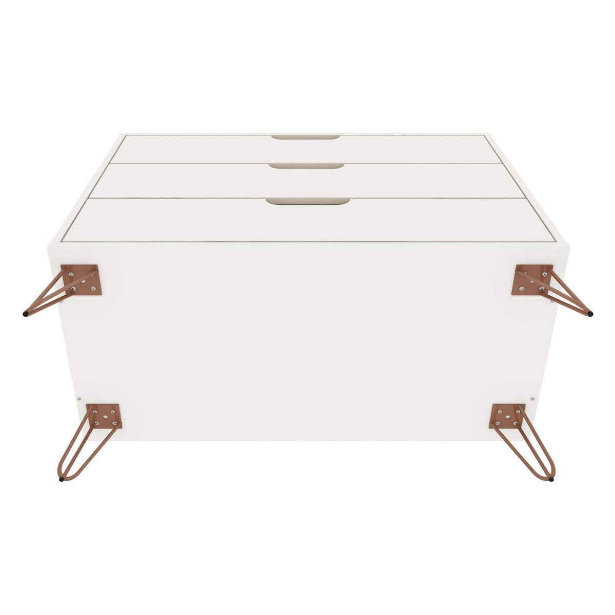 Manhattan Comfort Rockefeller Modern 3 Drawer Storage Dresser, White (Used)