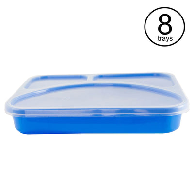 Life Story (8 Pack) 3 Compartment Meal Prep Containers with Lids