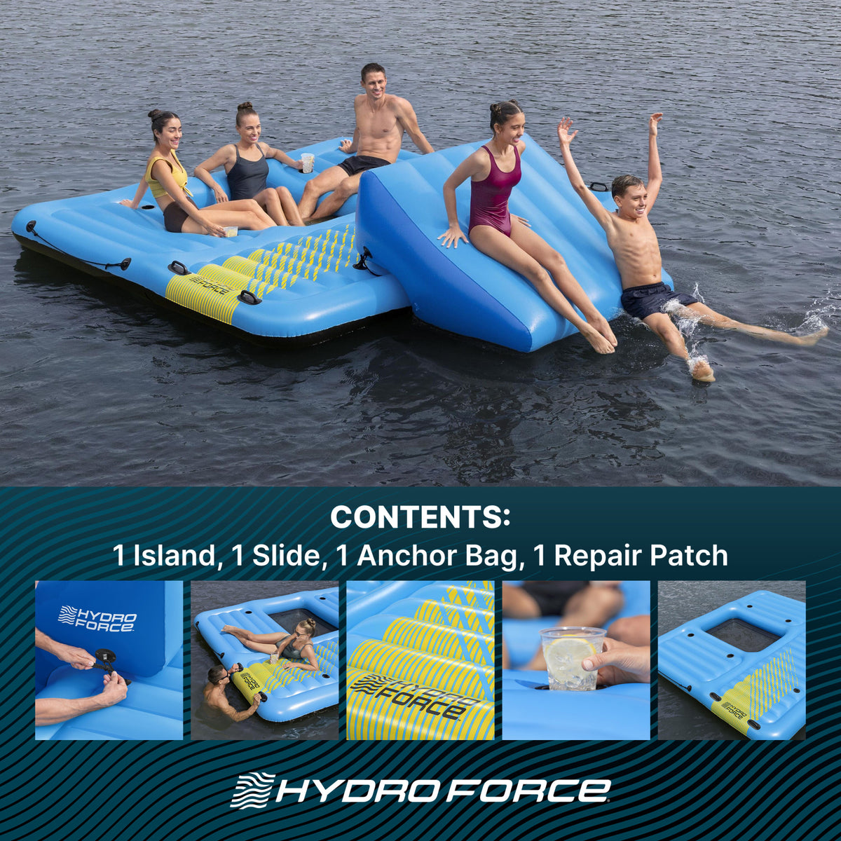Detachable Summer Slide 5 Person Inflatable Activity Island (Used) - VMInnovations
