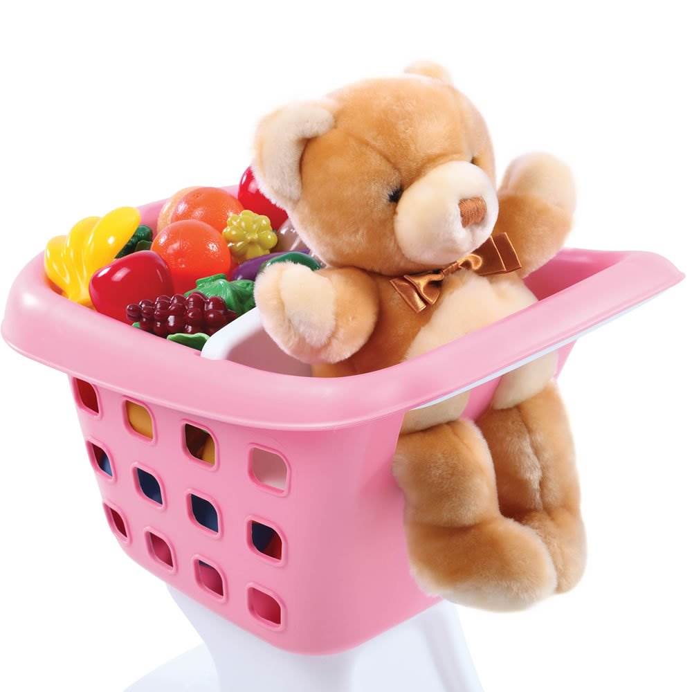 Step2 Little Helper's Toddler Pretend Play Grocery Store Shopping Cart, Pink