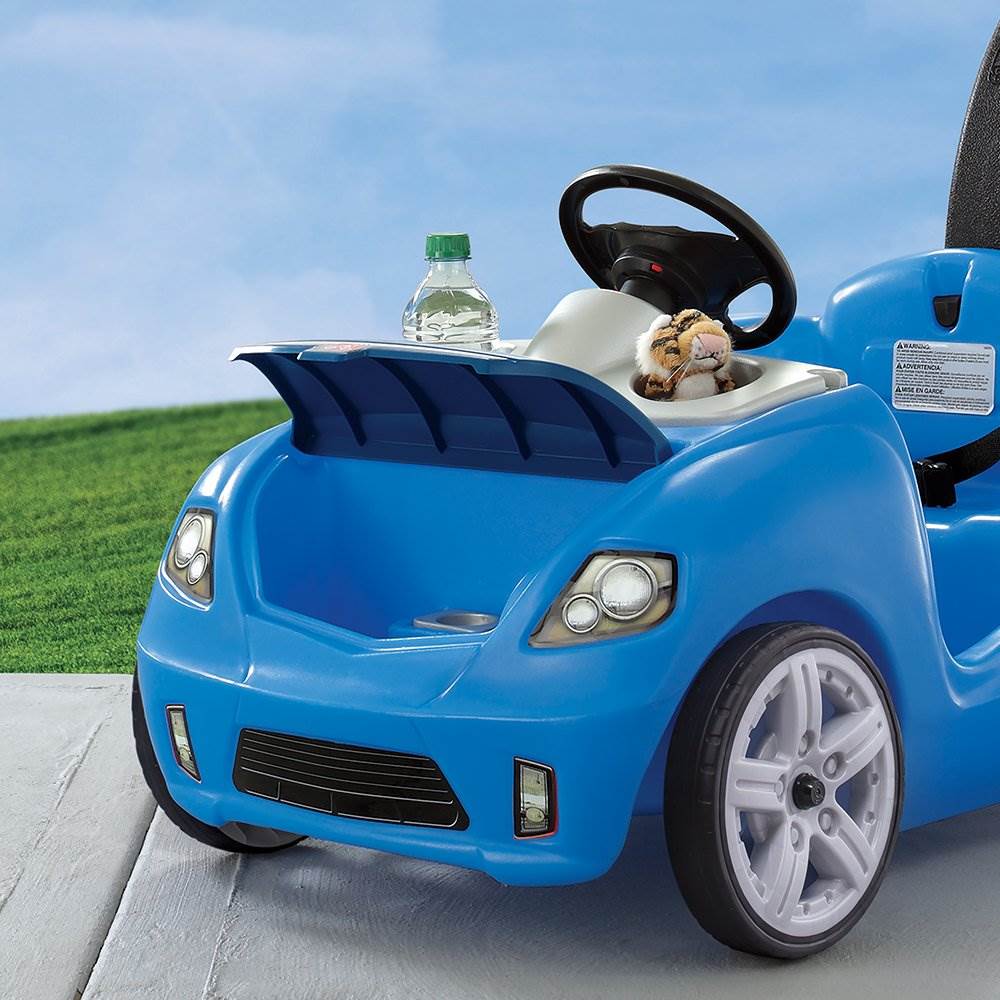 Step2 Whisper Ride II Kids Push Ride-On Car Buggy w/ Pull Handle and Horn, Blue