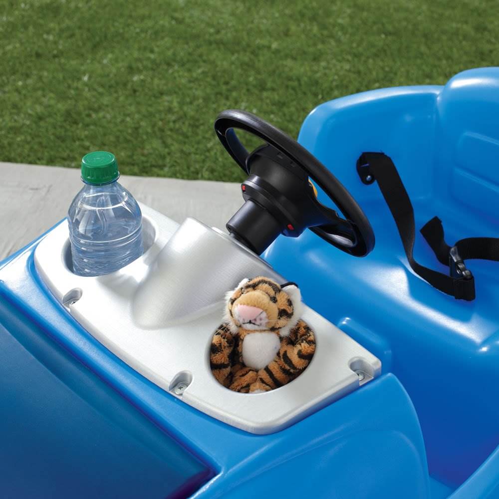 Step2 Whisper Ride II Kids Push Ride-On Car Buggy w/ Pull Handle and Horn, Blue (Refurbished)