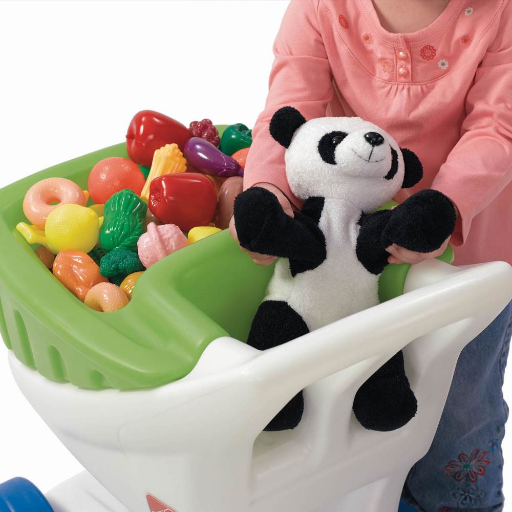 Step2 Little Helper's Toddler Pretend Play Grocery Store Shopping Cart, Green