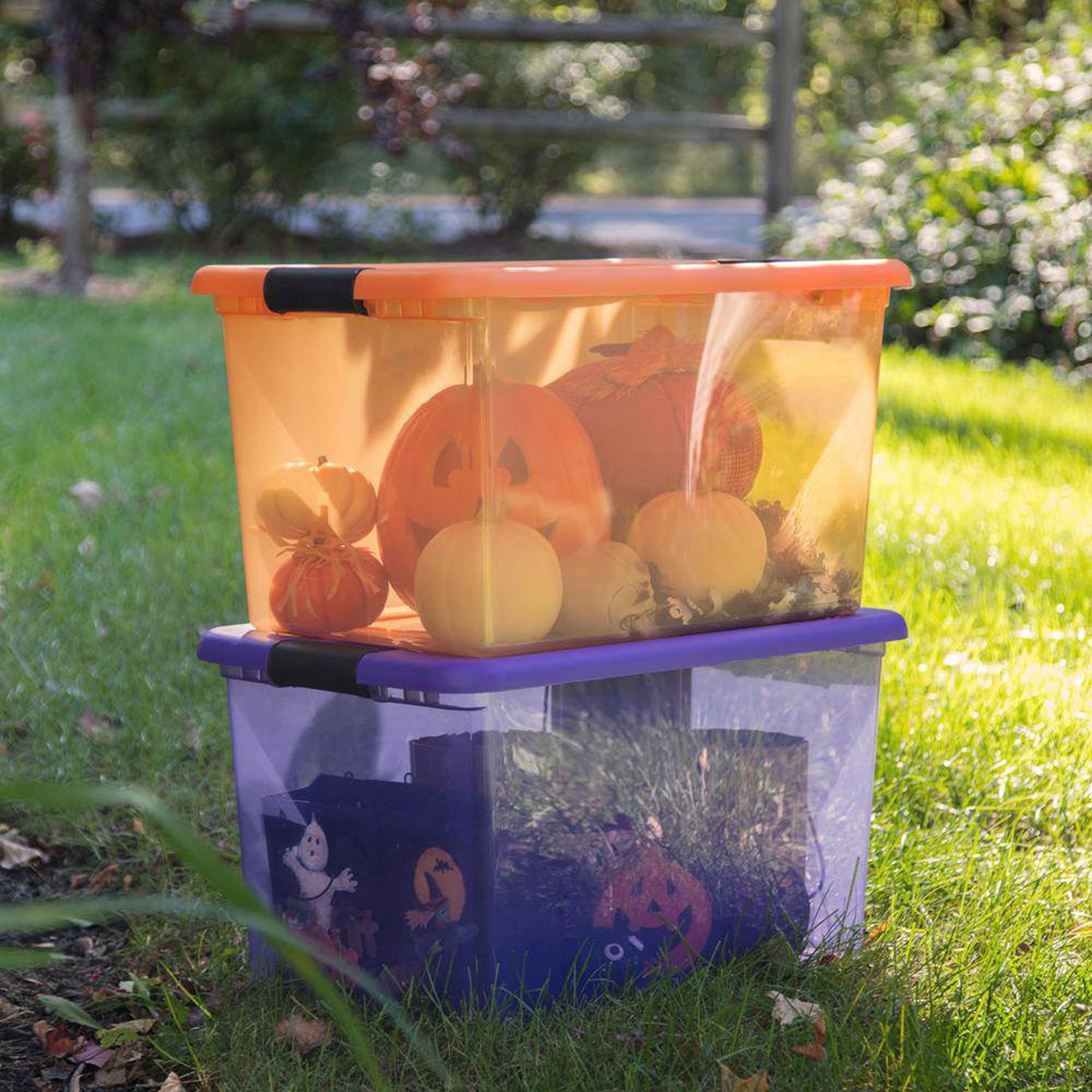 Sterilite 64 Qt Latching Plastic Stacking Storage Container Bin, Purple, 1 Pack