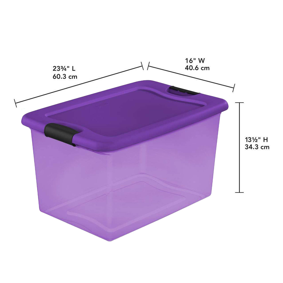 Sterilite 64 Qt Latching Plastic Stacking Storage Bin Purple (Open Box)