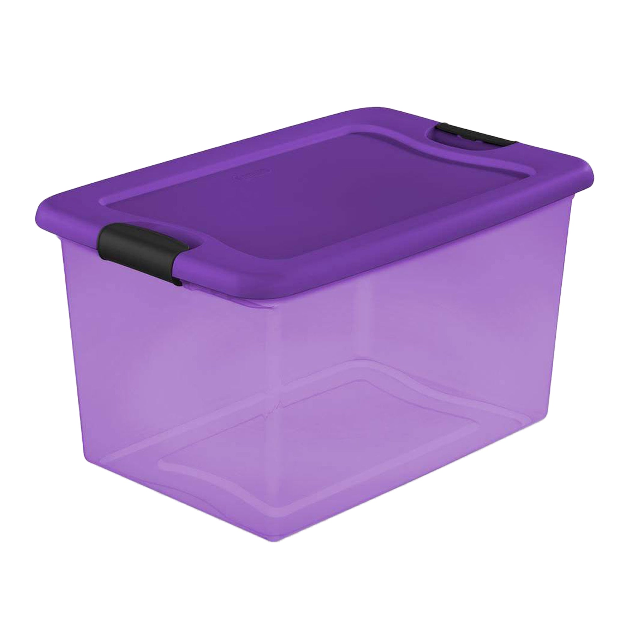 Sterilite 64 Qt Latching Plastic Stacking Storage Container Bin, Purple, 1 Pack