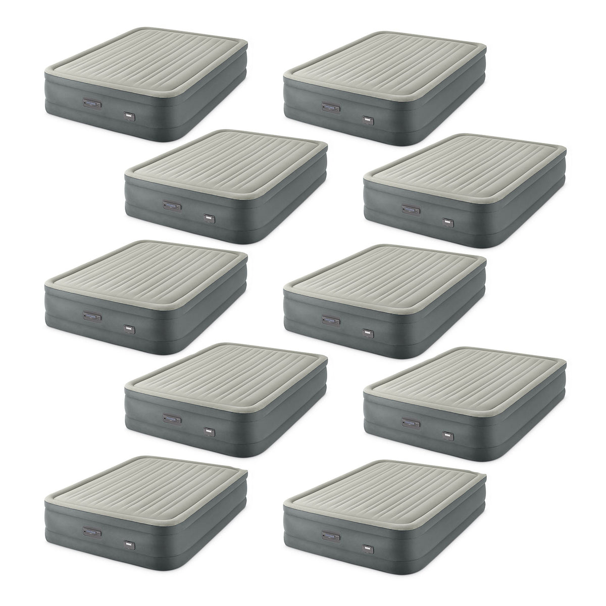 Intex PremAire Dream Support Air Mattress with Built-In Pump, Queen (10 Pack)