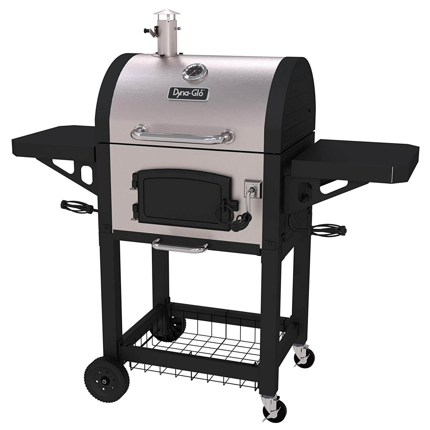 Dyna-Glo Heavy Duty Outdoor Patio Portable BBQ Charcoal Grill, Stainless Steel