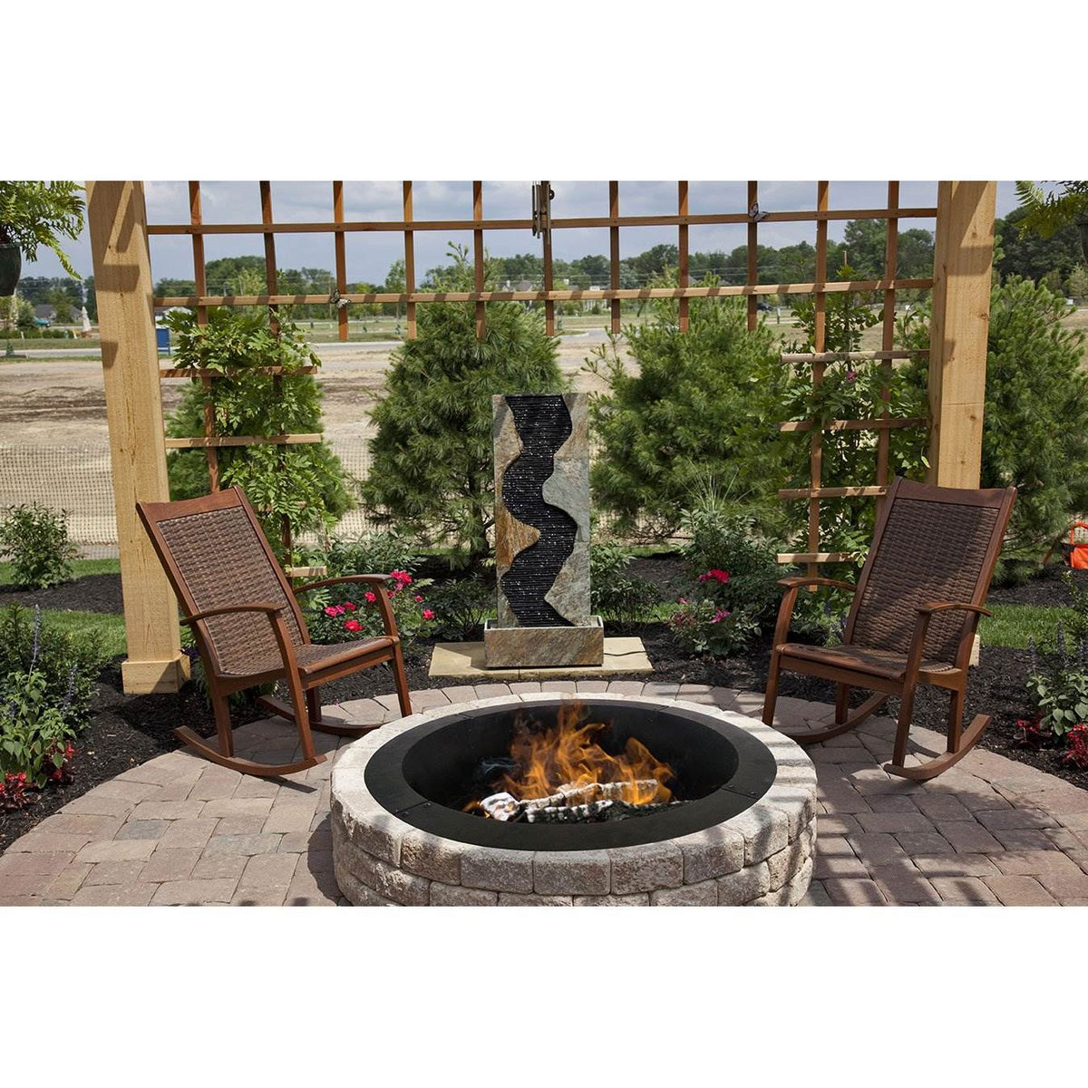 Pleasant Hearth 28 Inch Outdoor Garden and Patio Round Fire Pit Ring (Used)