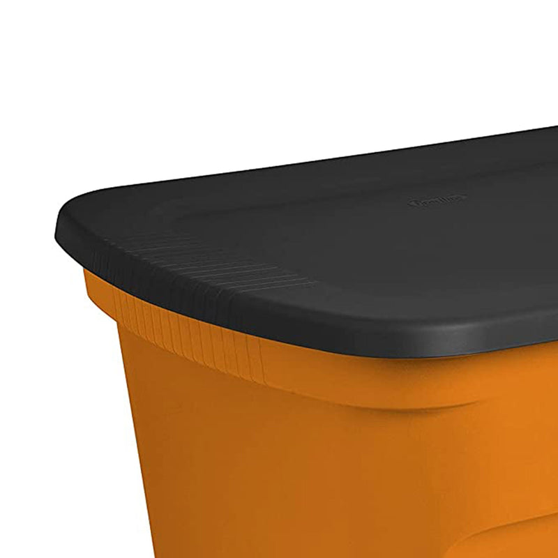 Sterilite 18 Gallon Orange Plastic Storage Container Bin Tote with Lid (24 Pack)