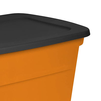Sterilite 18 Gallon Orange Plastic Storage Container Bin Tote with Lid (24 Pack)