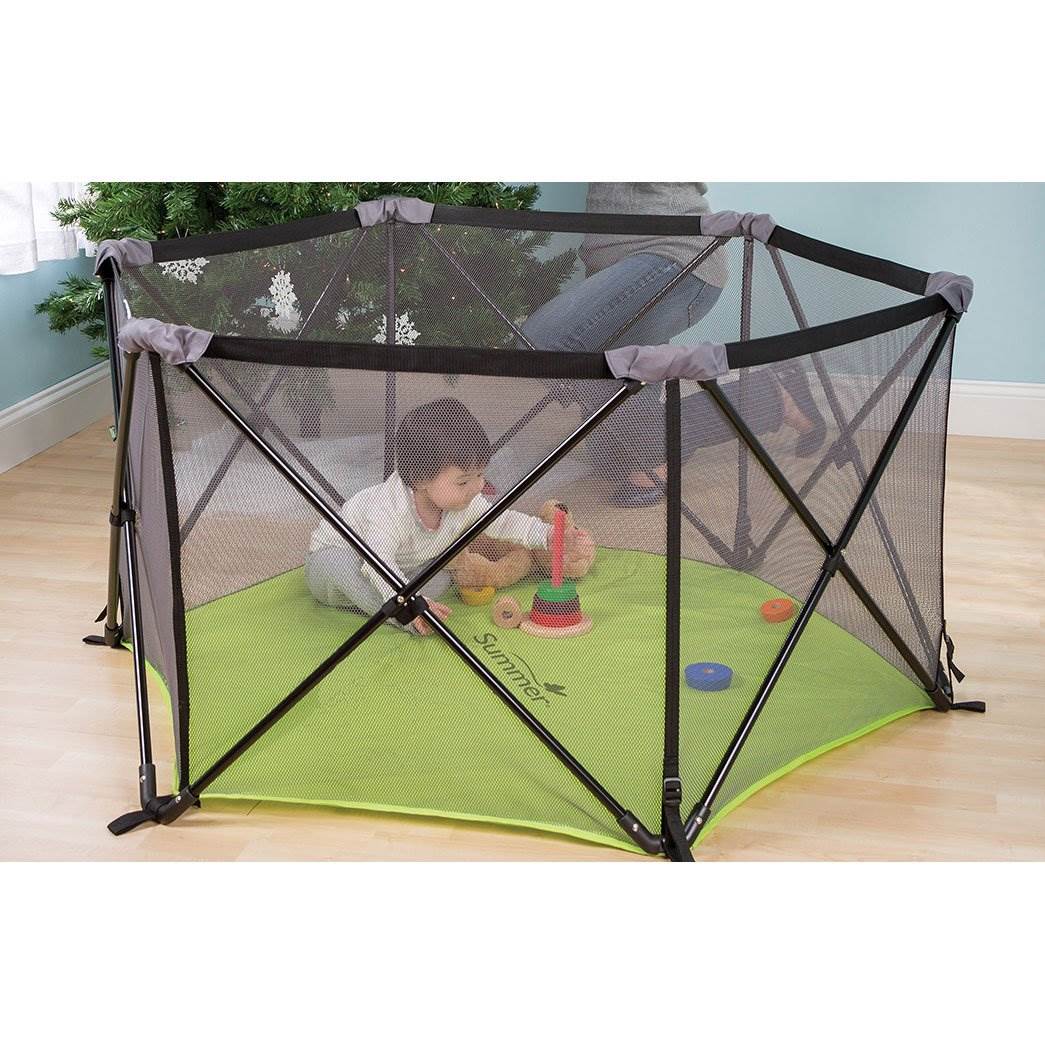 Summer Infant Lightweight Pop n Play Portable Play Yard, Tropical Turquoise