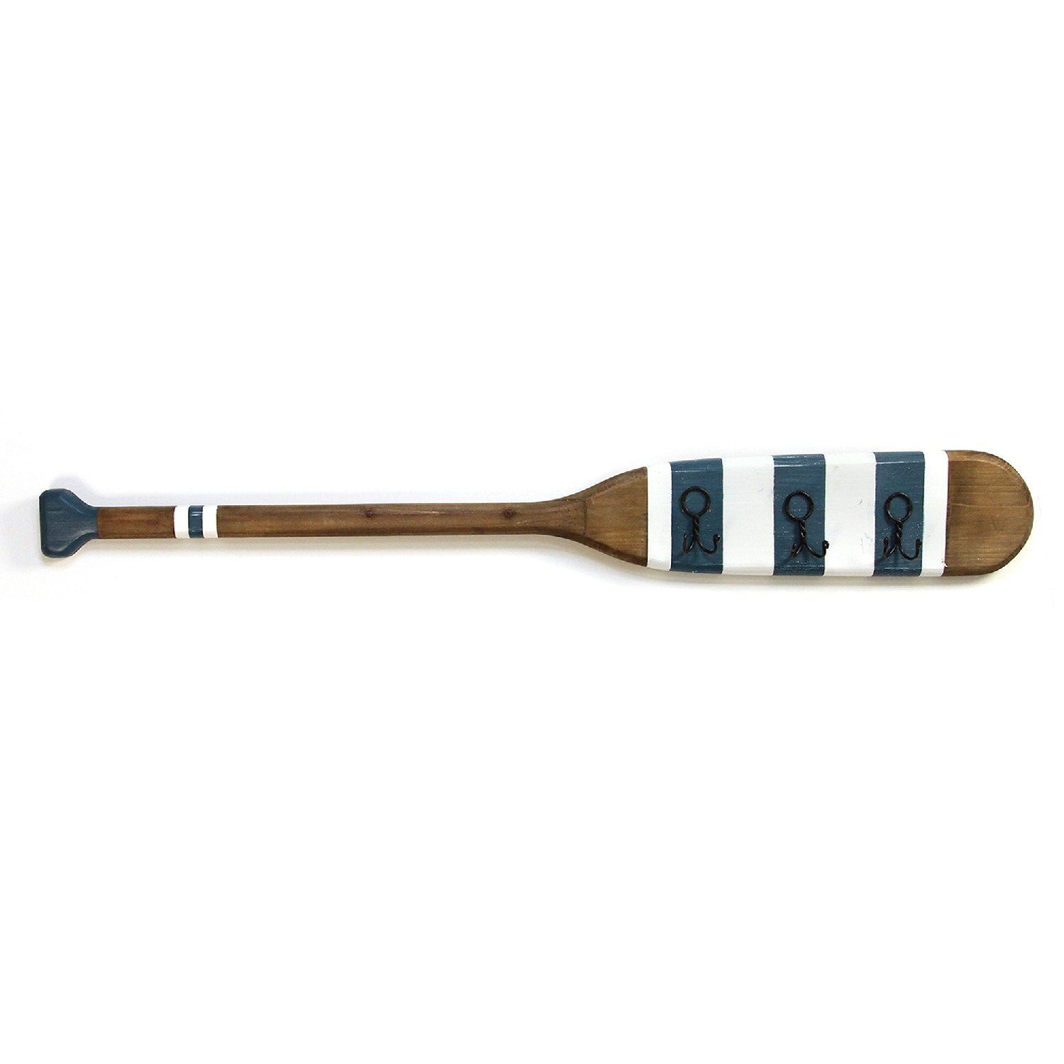 Stratton Home Decor Striped Oar Nautical Fishing Boat with Hooks (Open Box) - VMInnovations