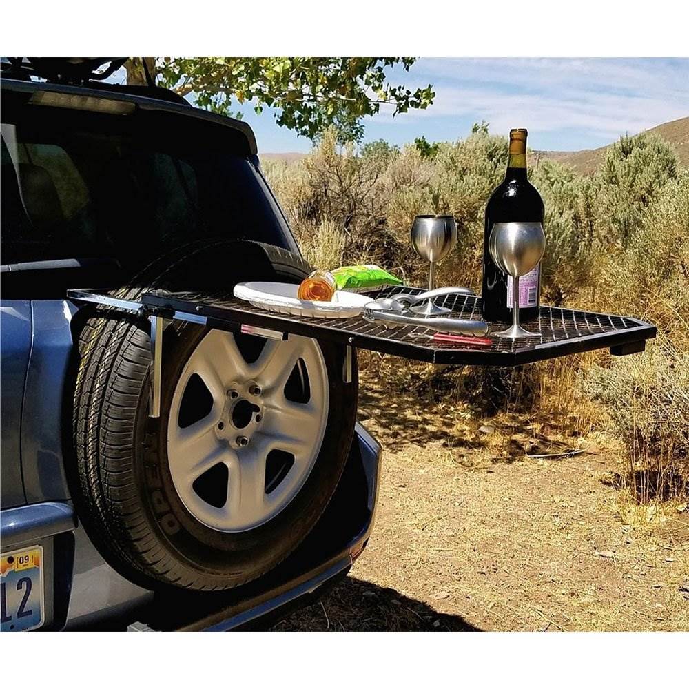 Tailgater Original Durable Powder Coated Steel Tire Mounted Table (Open Box) - VMInnovations