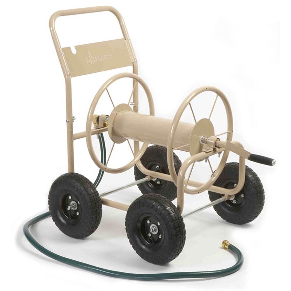Liberty Garden 4 Wheel 300 Foot Steel Frame Water Hose Reel Cart (Open Box) - VMInnovations