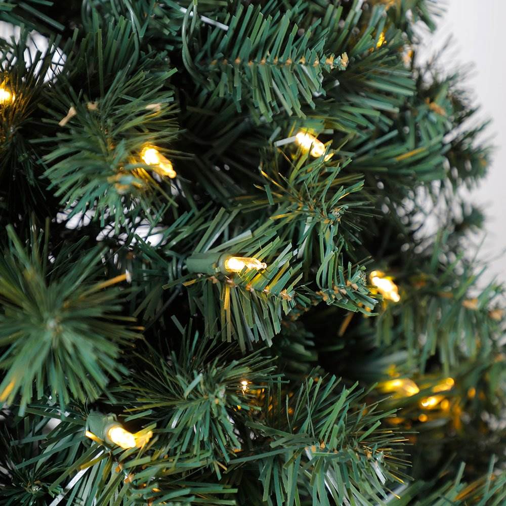 Home Heritage Half Pine 5' Pre-Lit Artificial Christmas Tree, 100 Warm White LED - VMInnovations