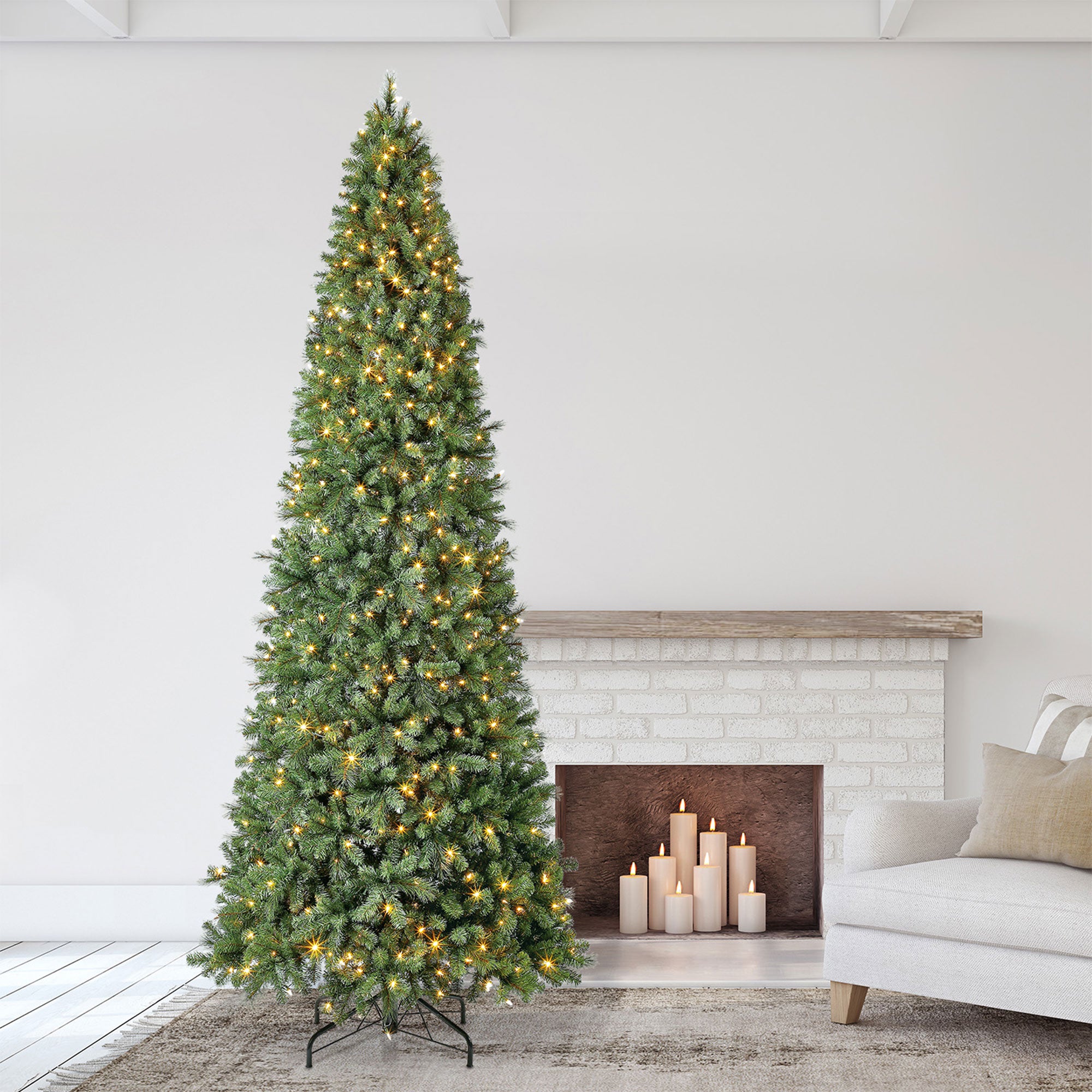 Home Heritage 12' Cascade PVC Christmas Tree & Changing LED Lights (Open Box) - VMInnovations