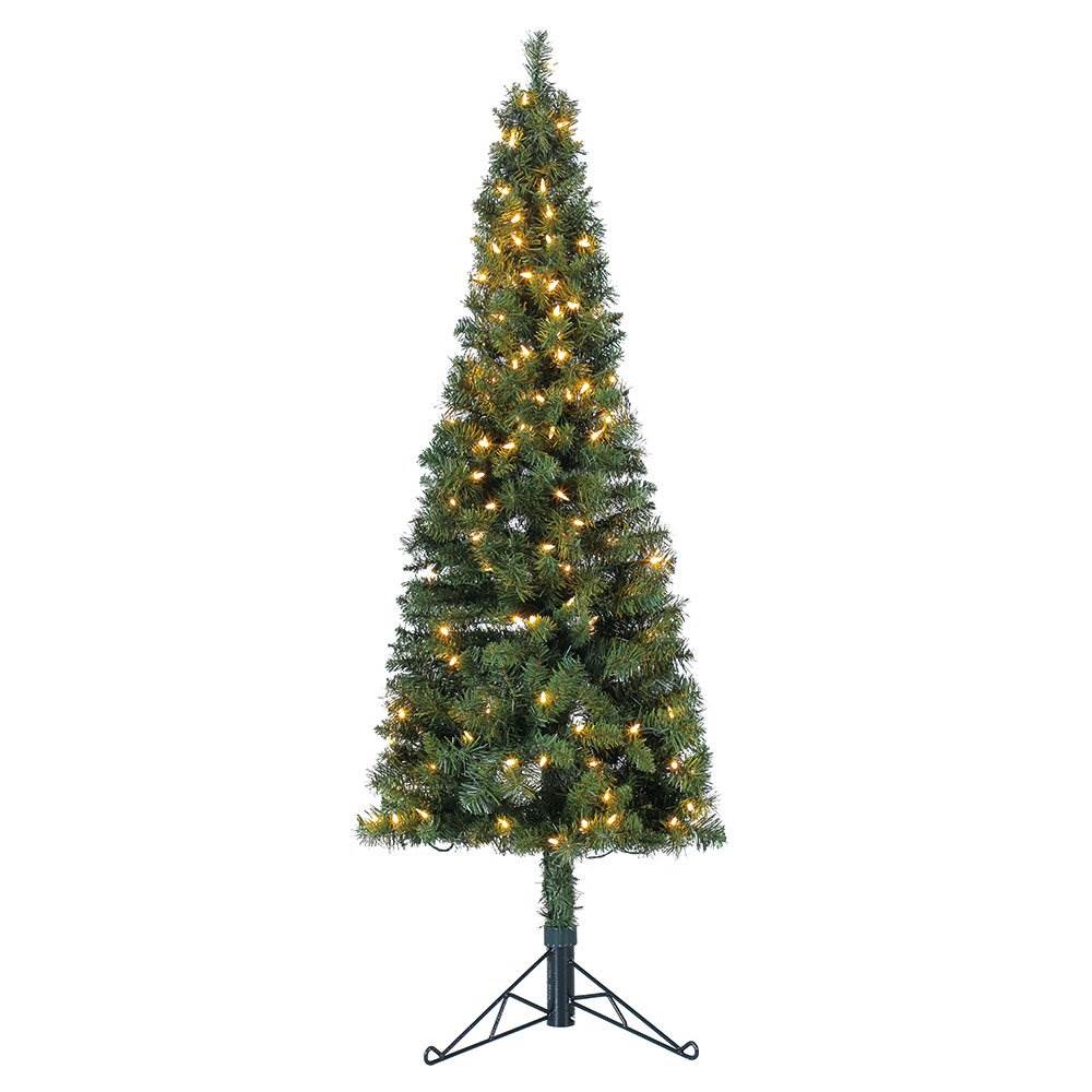 Home Heritage Corner 5 Foot 100 LED Pre-Lit Artificial Christmas Tree, Green