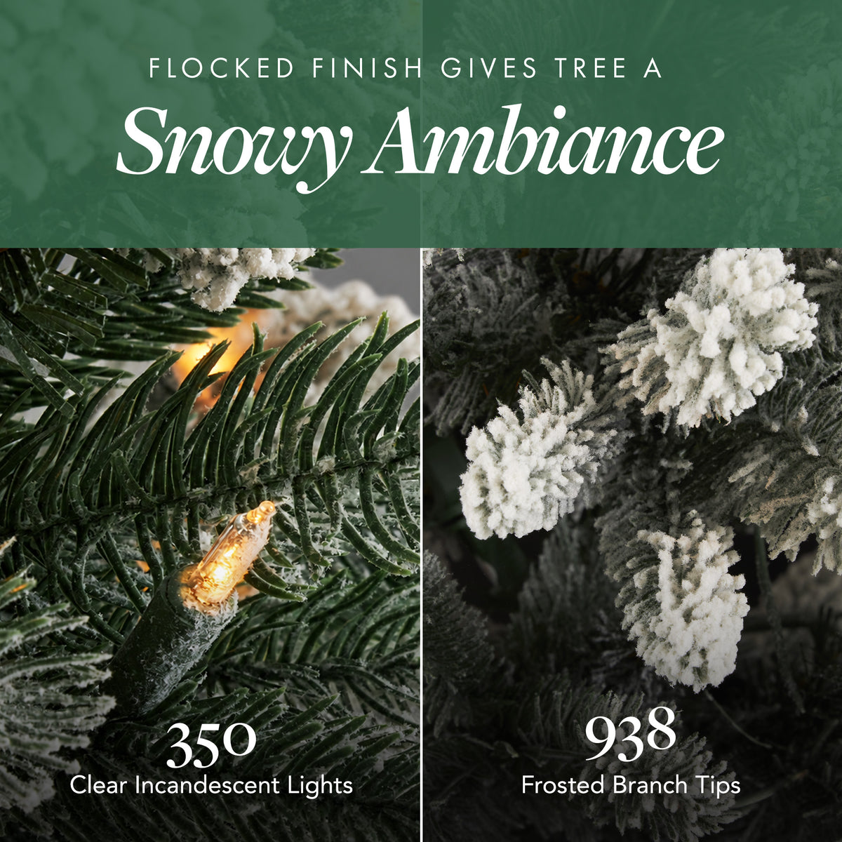 Home Heritage 7 Ft Frosted Alpine Flocked Christmas Tree with Lights (For Parts)