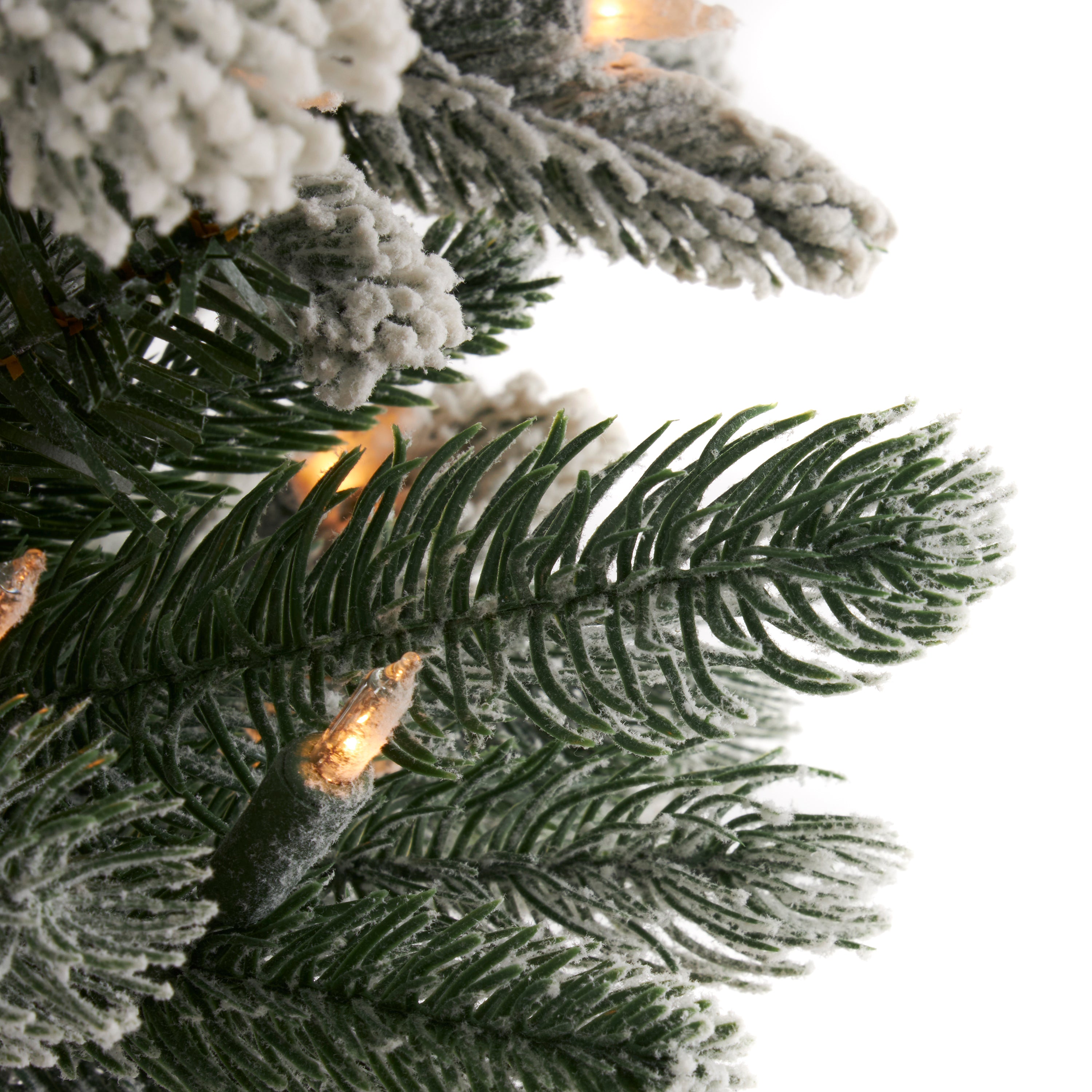 Home Heritage 7' Frosted Alpine Quick Set Flocked Christmas Lit Tree (Used) - VMInnovations
