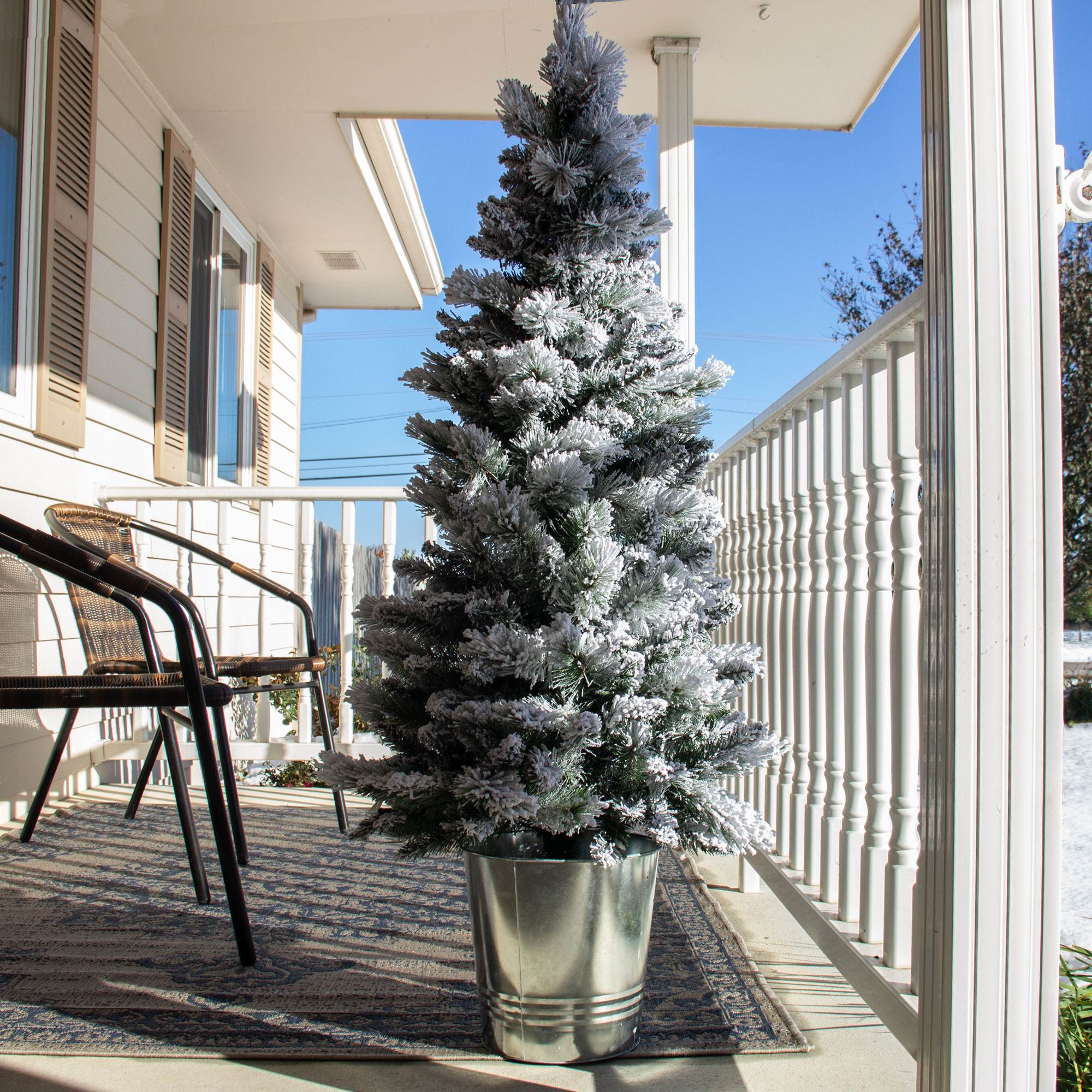 Home Heritage 4.5' PVC Pre Lit Artificial Christmas Tree w/ Stand (Open Box) - VMInnovations