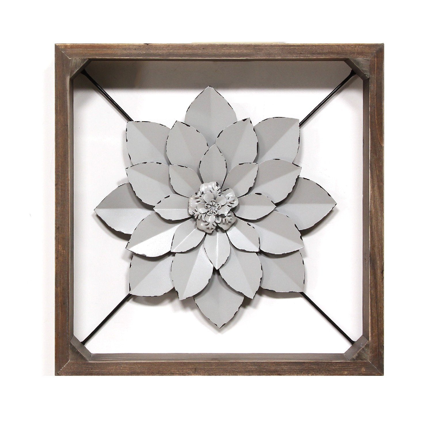 Stratton Home Decor Hanging Framed Metal Flower Wall Decoration Sculpture (Used) - VMInnovations