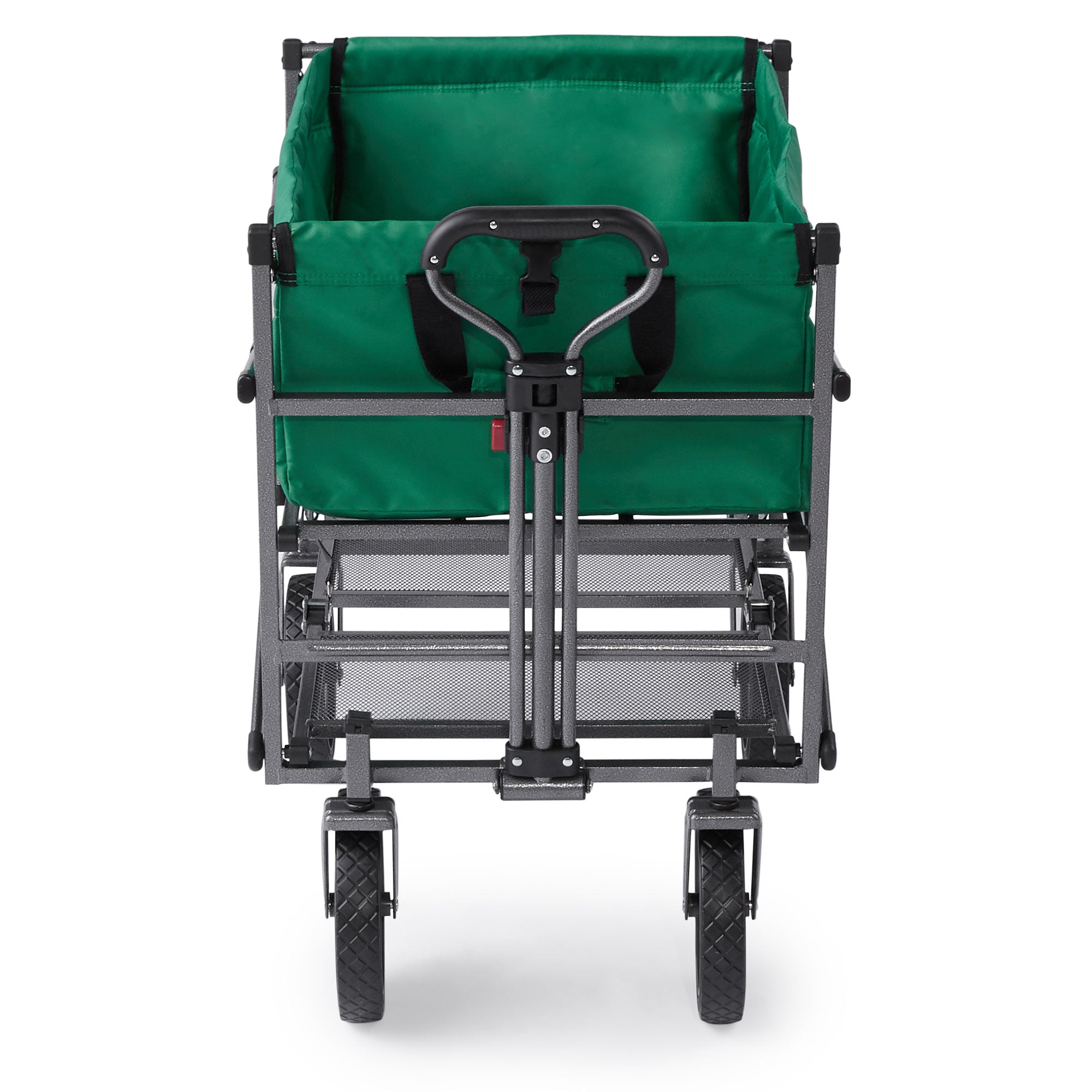 Mac Sports Heavy Duty Double Decker Collapsible Yard Cart Wagon, Green (Used) - VMInnovations