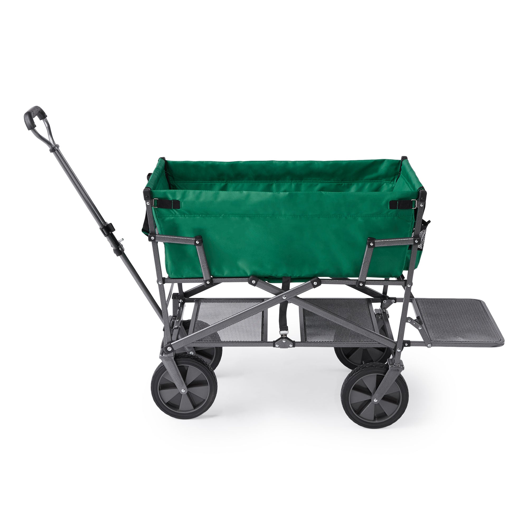 Mac Sports Steel Double Decker Collapsible Yard Cart Wagon, Green (Open Box) - VMInnovations