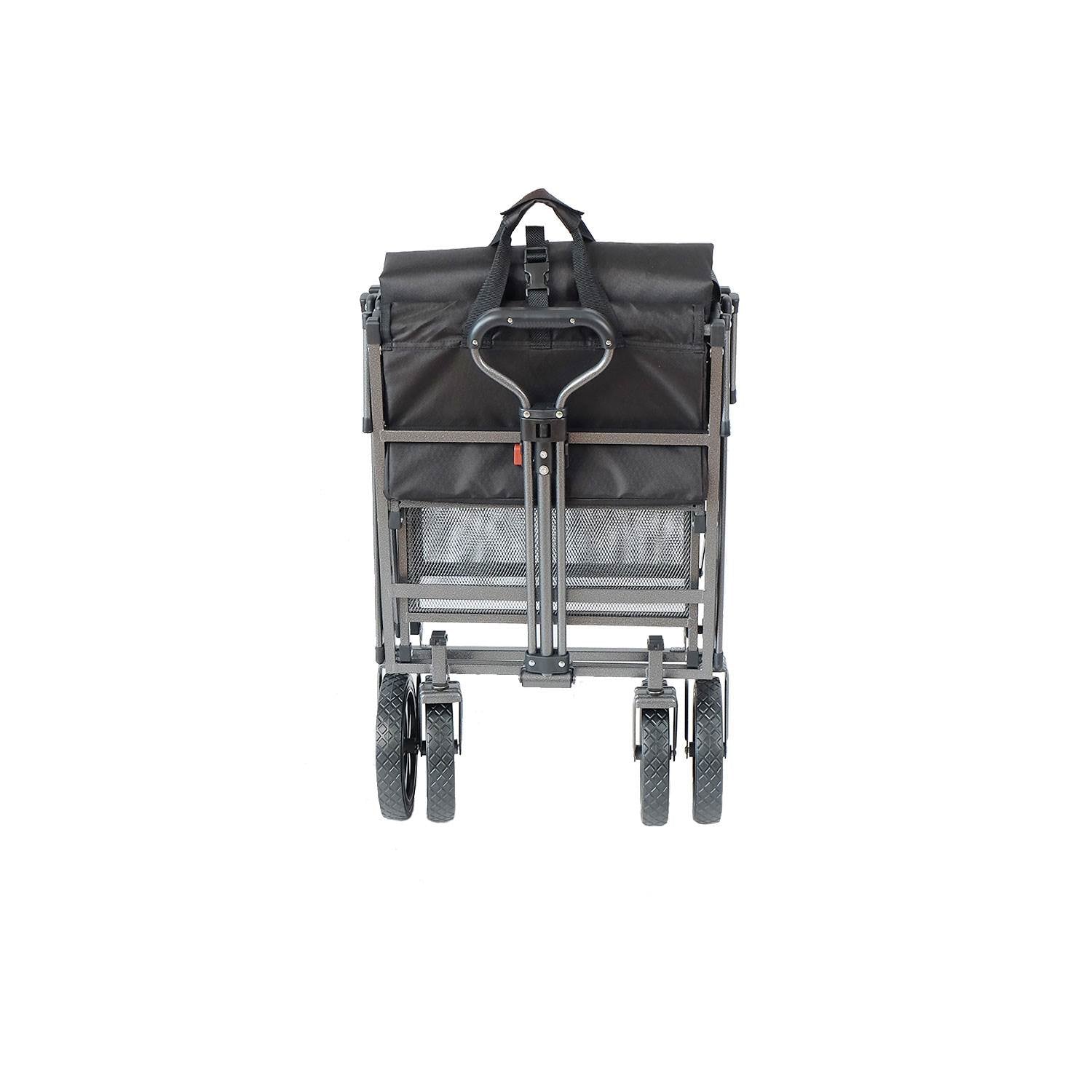 Mac Sports Heavy Duty Steel Double Decker Yard Cart Wagon, Black (Used) - VMInnovations