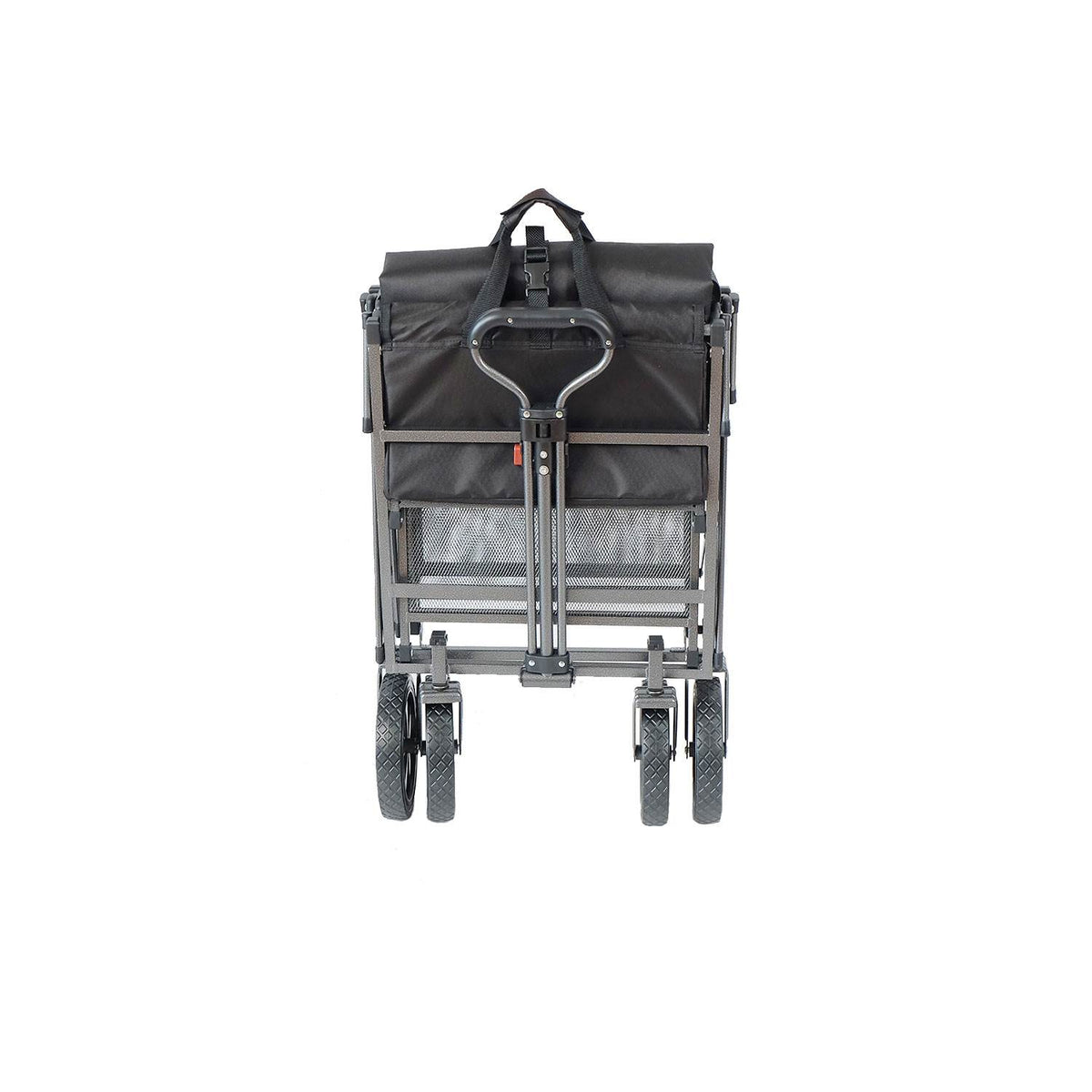 Mac Sports Double Decker Collapsible Outdoor Cart Utility Garden Wagon, Black