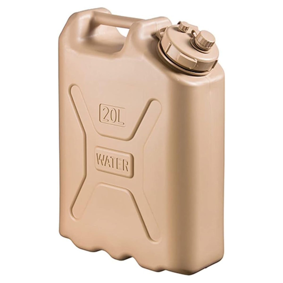 Scepter Lightweight BPA 5 Gallon 20 Liter Portable Water Storage Container, Sand (4 Pack)