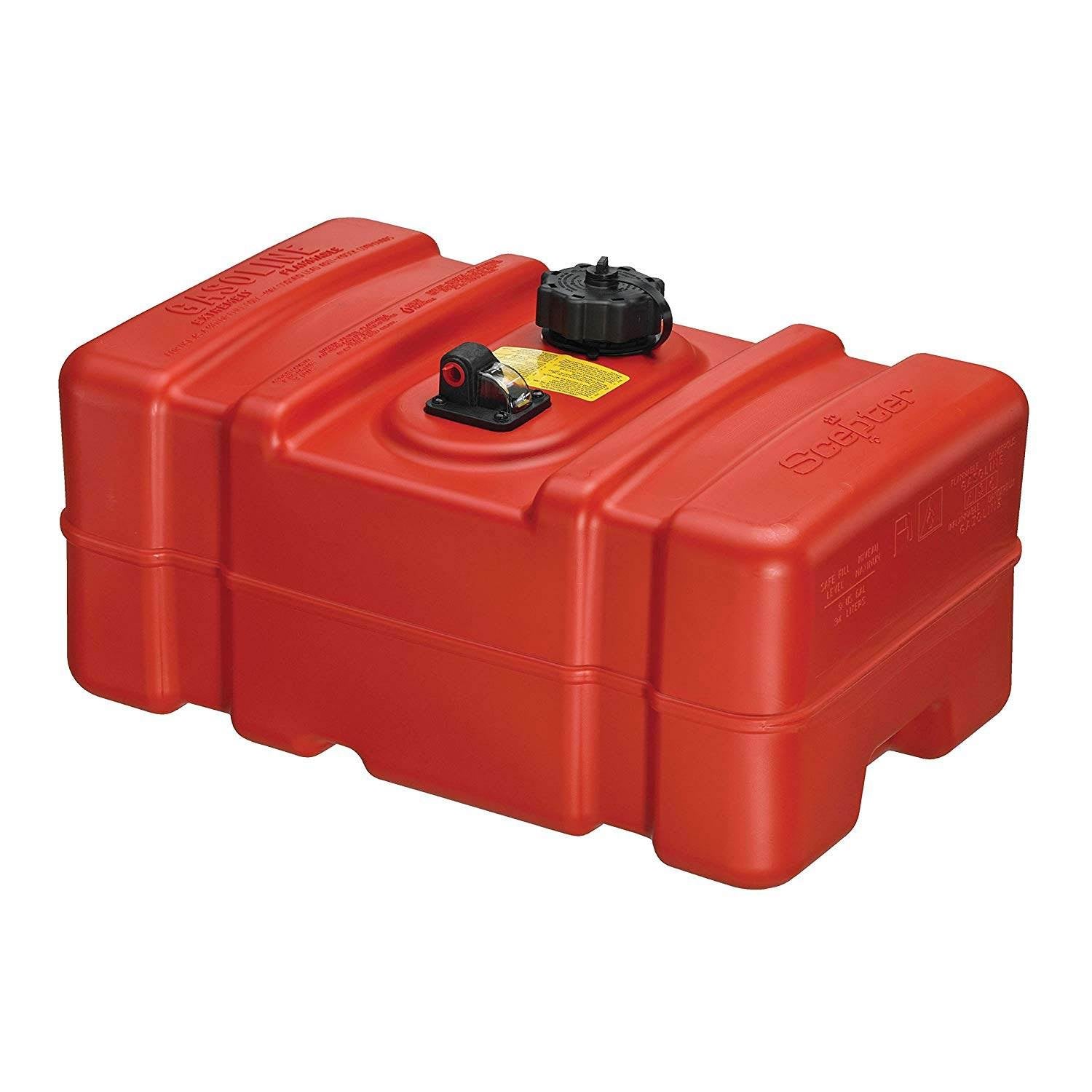 Scepter 9 Gallon Rectangular Portable Marine & Boat Fuel Container w/ Hard Cap - VMInnovations
