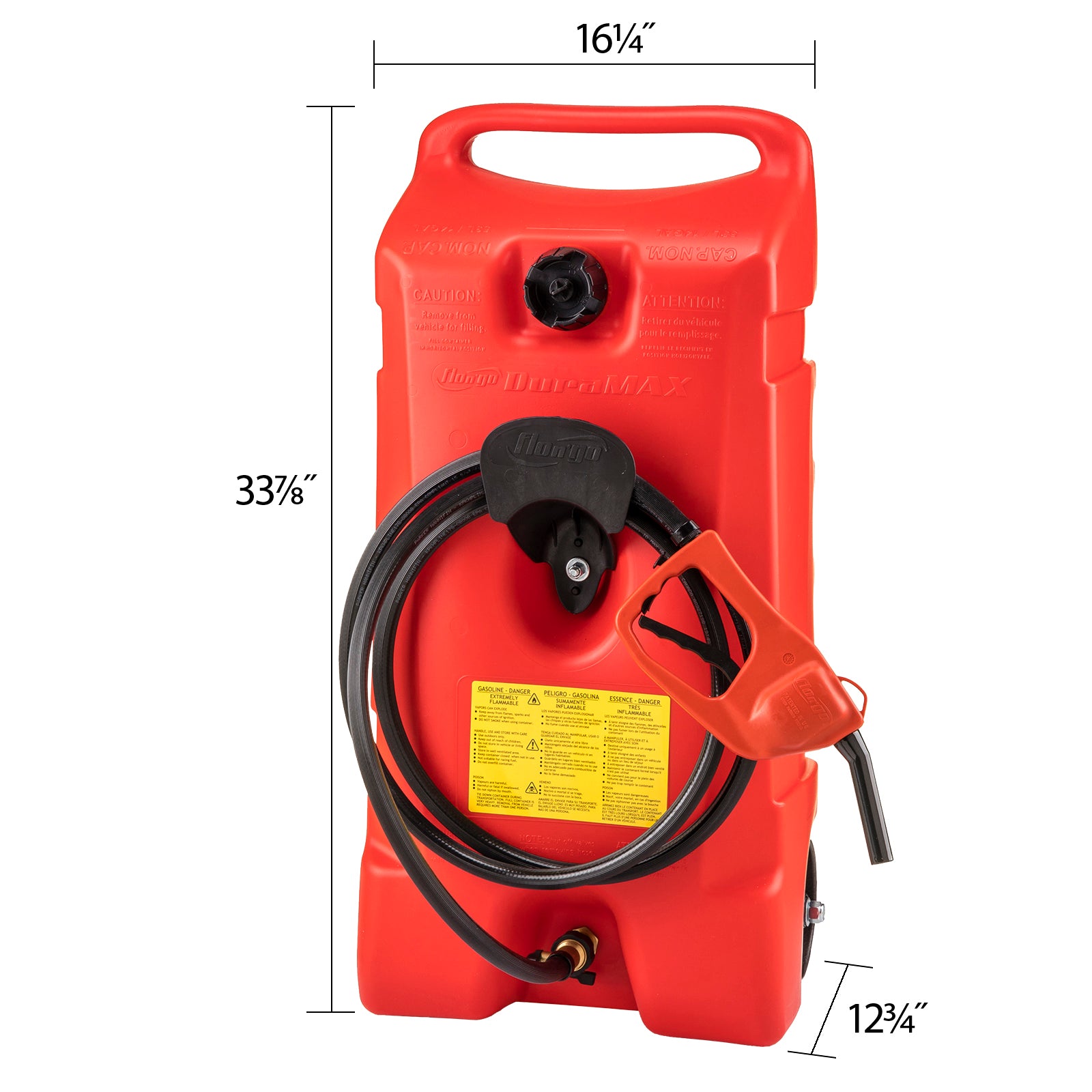 Scepter Flo N' Go Duramax 14 Gal Gas Fuel Tank Container & Pump, Red - VMInnovations