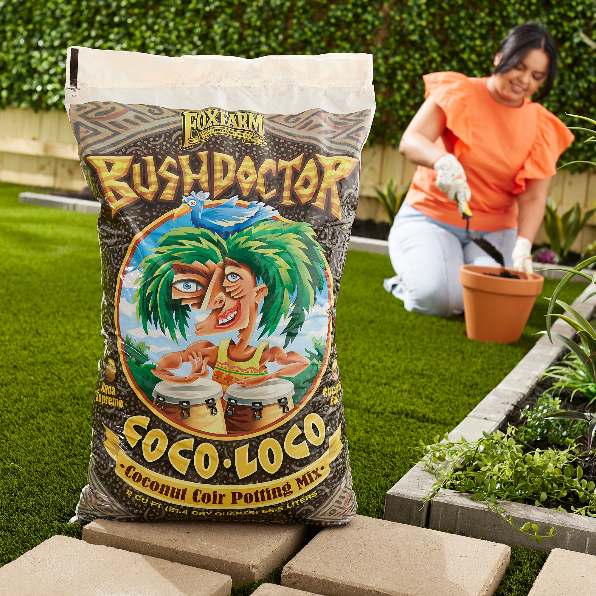 FoxFarm FX14100 Bush Doctor Coco Loco Plant Garden Potting Soil Mix, 2 Cubic Ft - VMInnovations