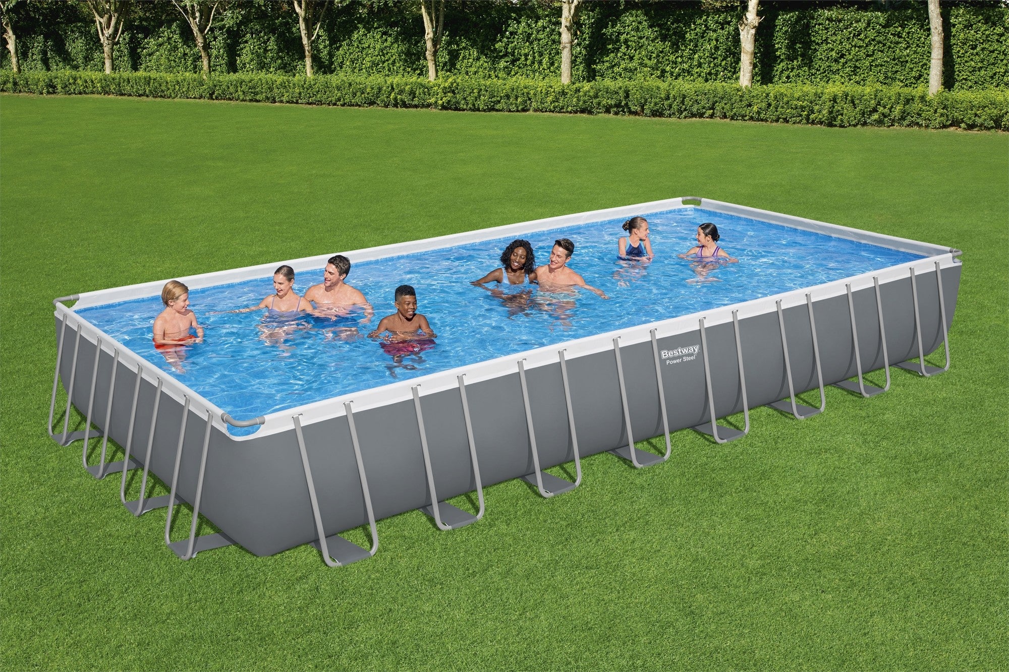 Bestway Power Frame 31.3' x 16' x 52" Above Ground Pool with Pump & Cleaning Kit