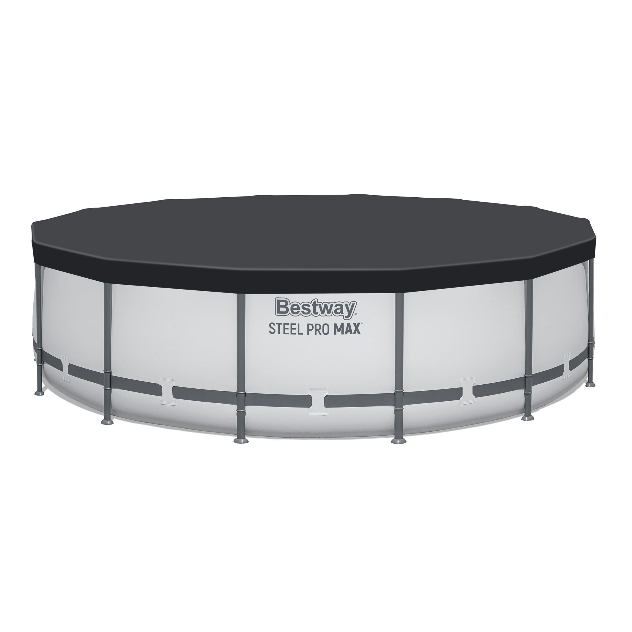 Bestway Steel Pro MAX 14' x 42" Above Ground Swimming Pool Set, Gray (Open Box) - VMInnovations