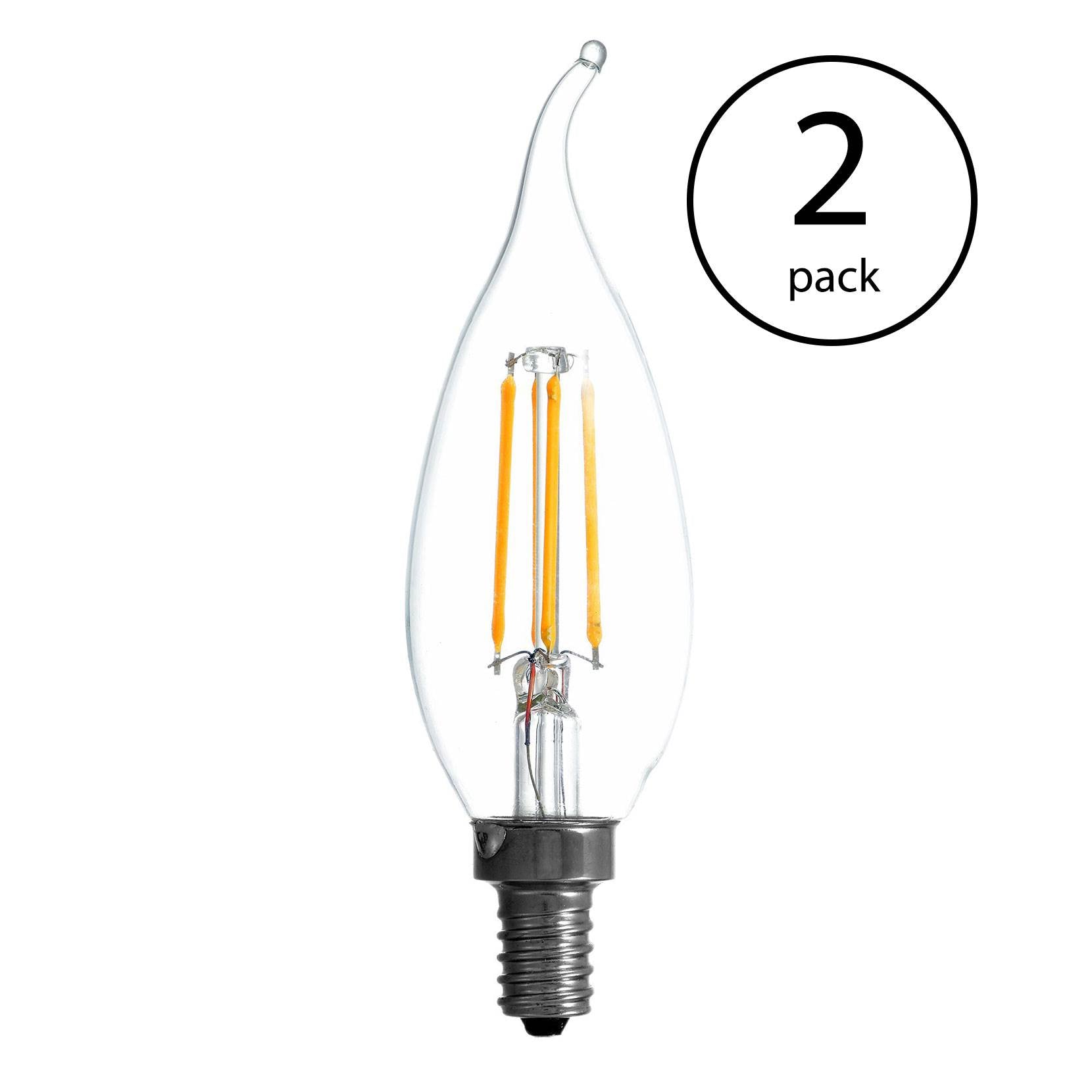 Sylvania Filament LED 60W Candelabra Base Dimmable Light Bulb (2 Pack)(Open Box)
